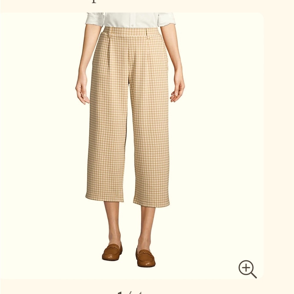 NWT Never Worn Gingham print knit pants from Lands End